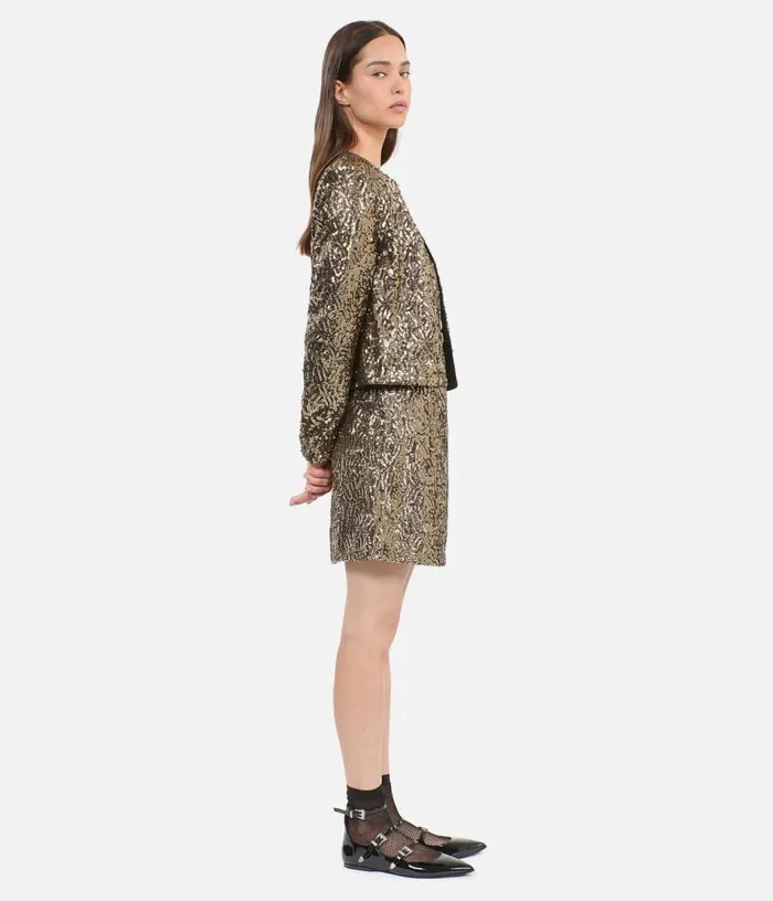 Women Short Jacket With Golden Sequins THE KOOPLES Blazers and Suits