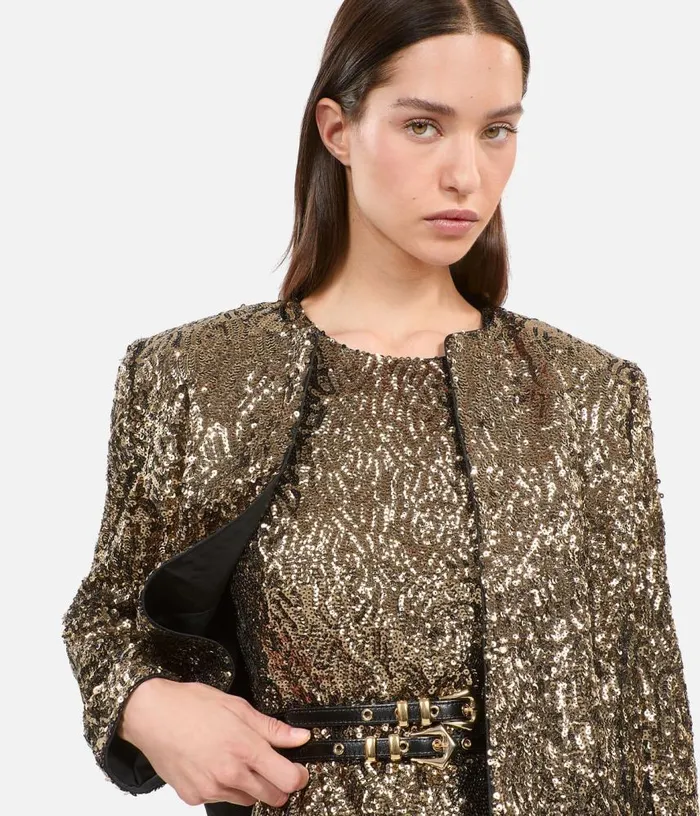 Women Short Jacket With Golden Sequins THE KOOPLES Blazers and Suits