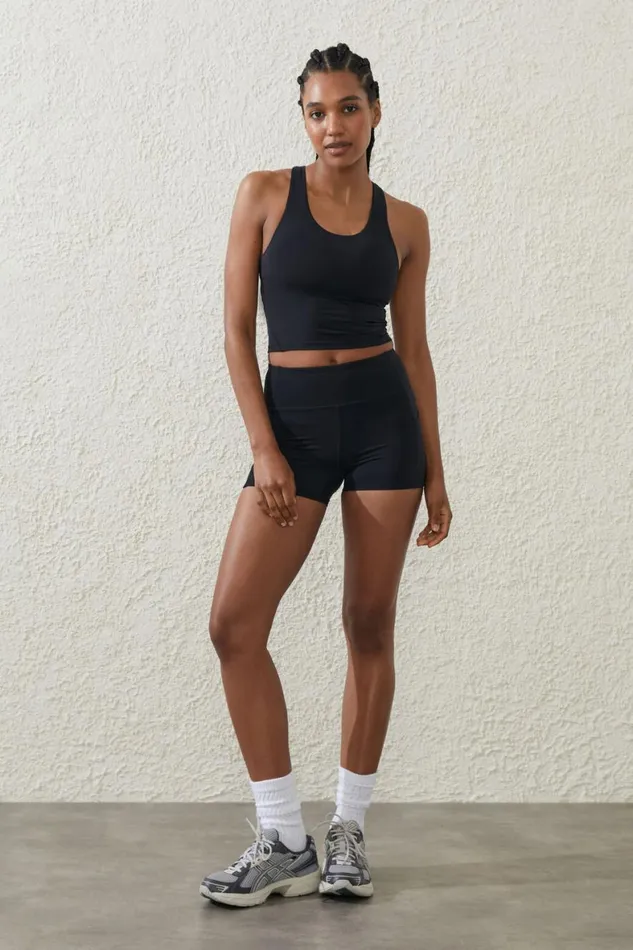Women Shorts and Skirts Cotton On Ultra Luxe Mesh Shortie Short Black