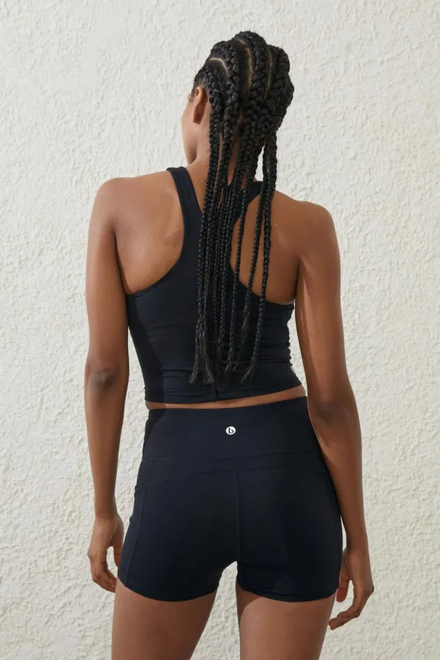 Women Shorts and Skirts Cotton On Ultra Luxe Mesh Shortie Short Black