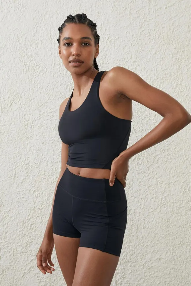 Women Shorts and Skirts Cotton On Ultra Luxe Mesh Shortie Short Black