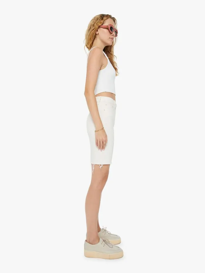 Women Shorts Mother Denim The Tomcat Bermuda Short Fray White natural