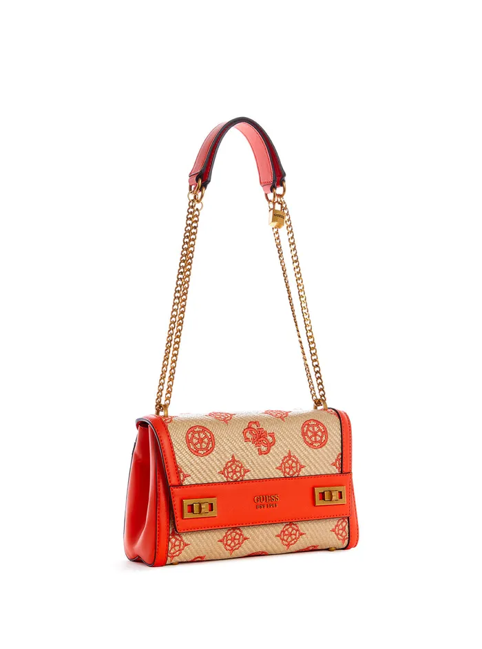 Women Shoulder Bag GUESS Red Katey Raffia Shoulder Bag Women Shoulder Bag GUESS Red Katey Raffia Shoulder Bag