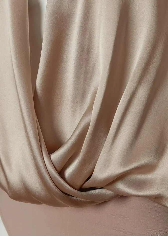 Women Silk Bodysuit Champagne Holland Cooper Shirts and Blouses