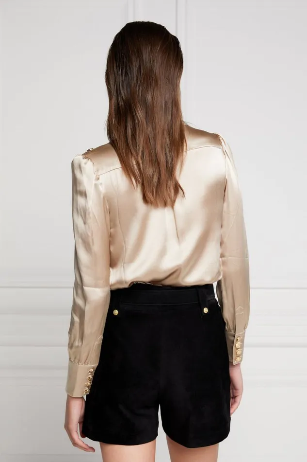 Women Silk VNeck Blouse Champagne Holland Cooper Shirts and Blouses Women Silk VNeck Blouse Champagne Holland Cooper Shirts and Blouses