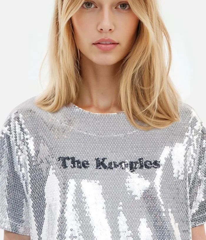 Women Silver Sequined Tshirt THE KOOPLES Blouses and Shirts