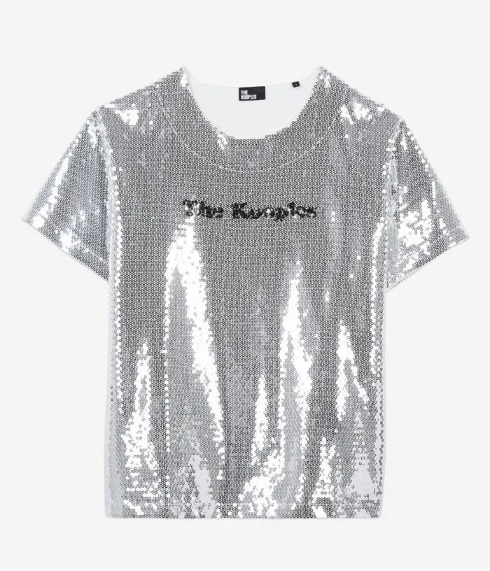 Women Silver Sequined Tshirt THE KOOPLES Blouses and Shirts
