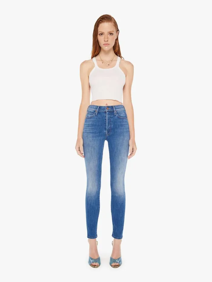 Women Skinny Mother Denim The Stunner Hover Blue medium