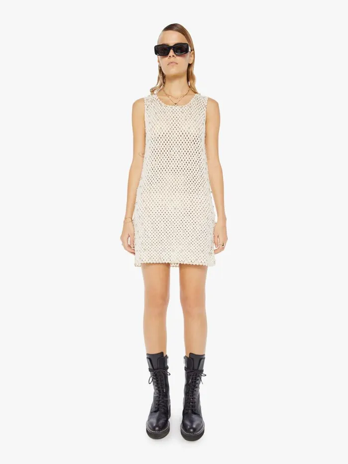 Women Skirts and Dresses Mother Denim Gia Bone And Bead Crochet Dress Ivory