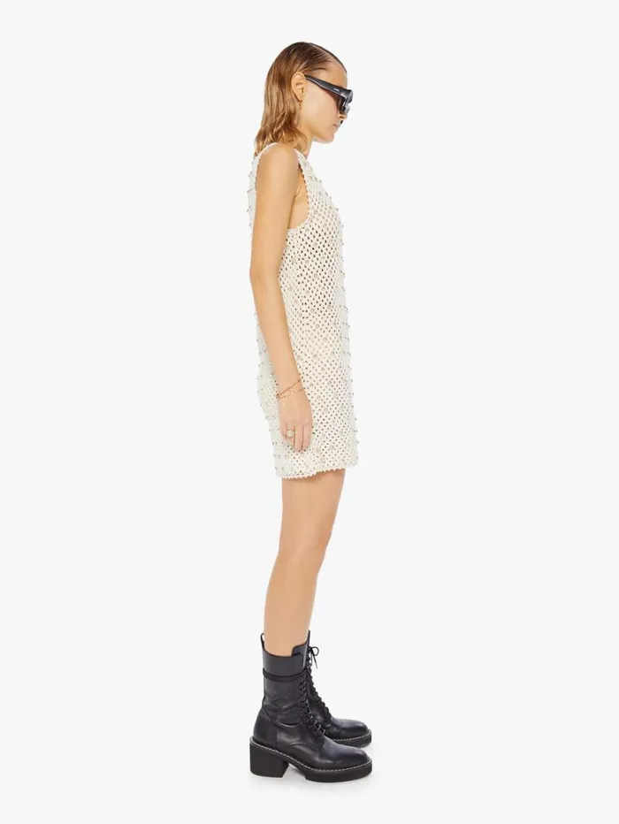 Women Skirts and Dresses Mother Denim Gia Bone And Bead Crochet Dress Ivory