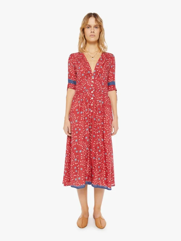 Women Skirts and Dresses Mother Denim Layla Dress Pinwheel Barn Red