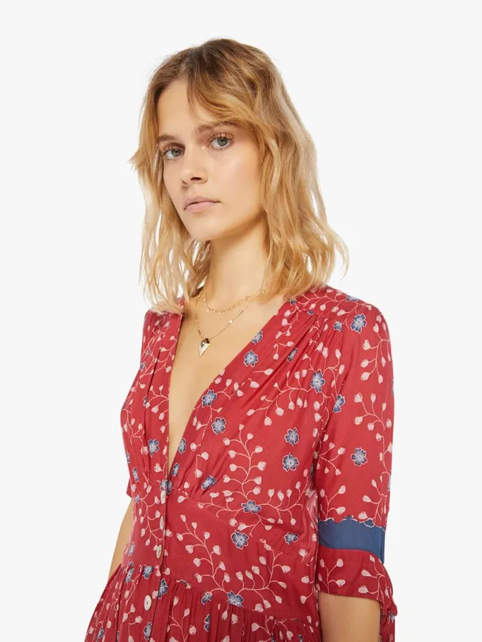 Women Skirts and Dresses Mother Denim Layla Dress Pinwheel Barn Red