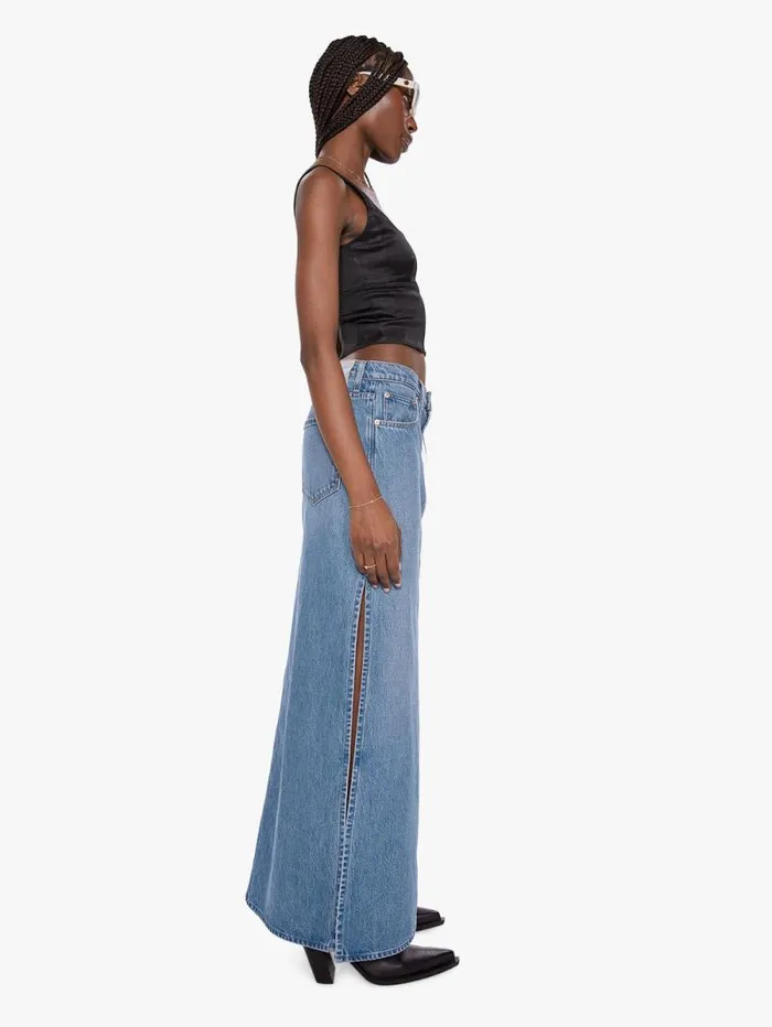 Women Skirts and Dresses Mother Denim SNACKS The Fun Dip Slice Maxi Skirt Blue