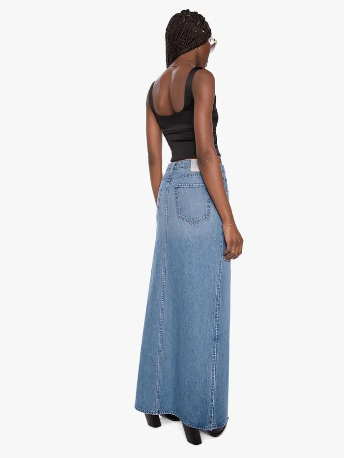 Women Skirts and Dresses Mother Denim SNACKS The Fun Dip Slice Maxi Skirt Blue