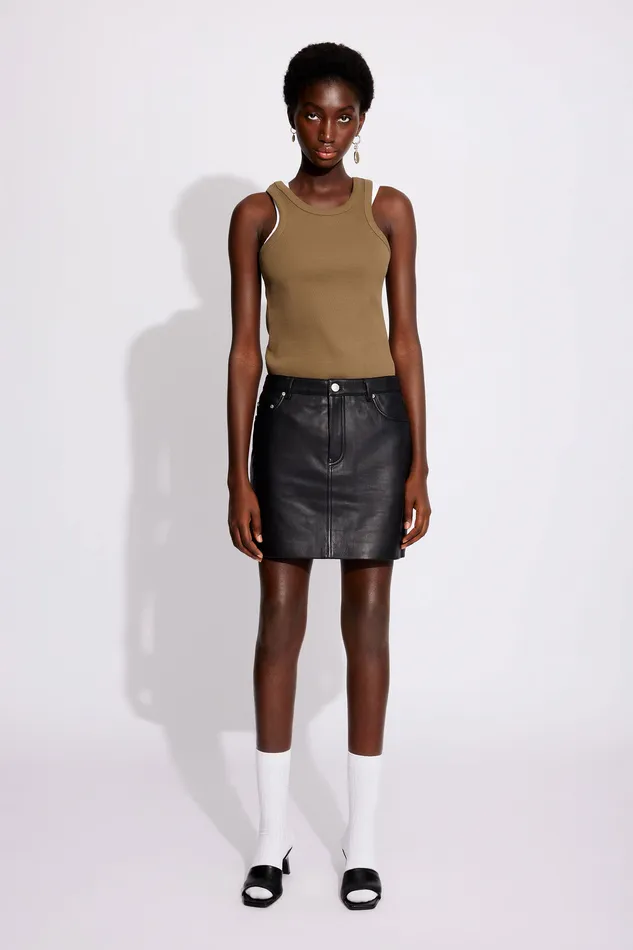 Women Skirts and Shorts Wonhundred Liana leather 8211 Black