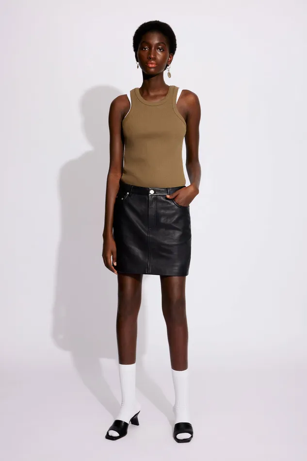 Women Skirts and Shorts Wonhundred Liana leather 8211 Black