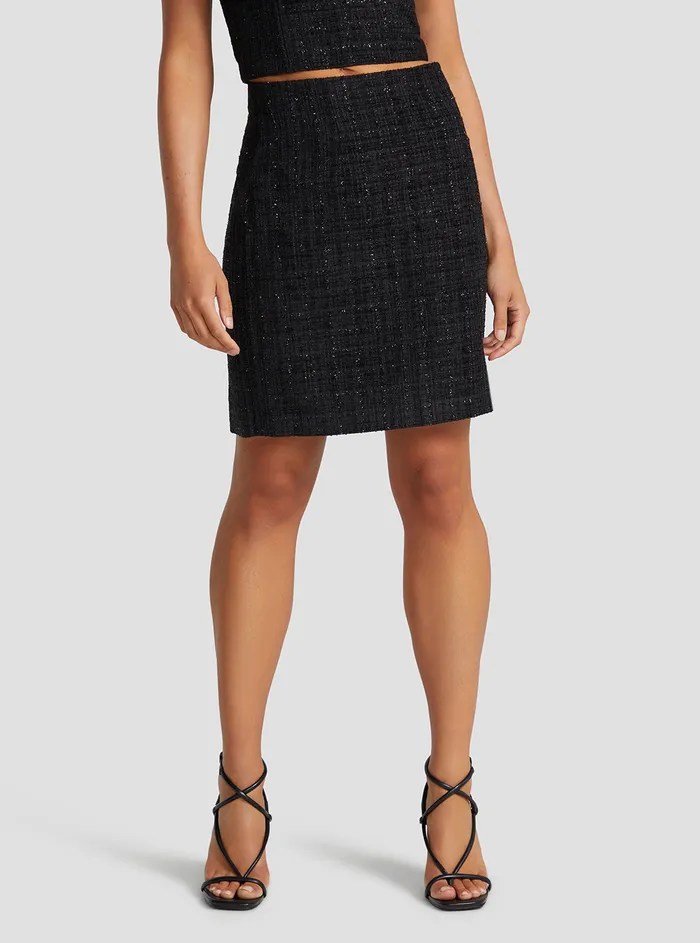 Women Skirts GUESS Black Emma Shimmer Tweed Mini Skirt