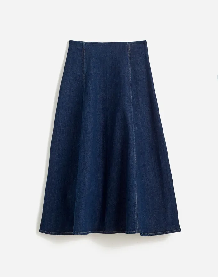 Women Skirts Madewell Alexa Chung For Madewell Denim Flare Midi Skirt In Pellson Wash Pellson Wash