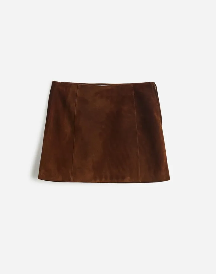 Women Skirts Madewell Alexa Chung For Madewell Suede Mini Skirt Dark Roast Suede