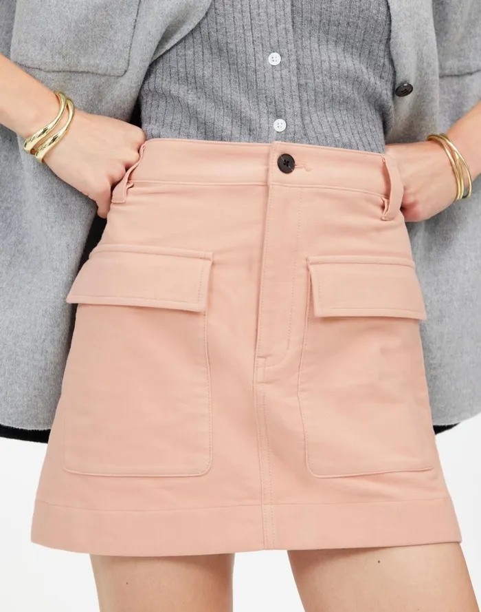 Women Skirts Madewell Utility Mini Skirt In Moleskin Pale Blush