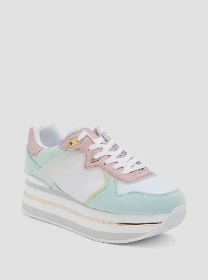 Women Sneakers GUESS White Multi Harinna Low Top Sneakers