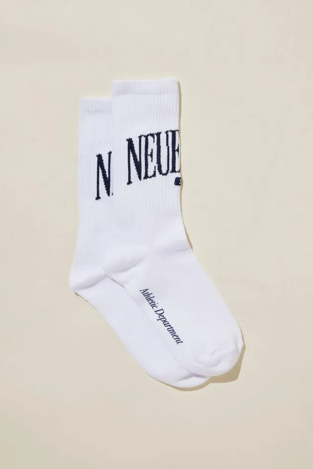 Women Socks Cotton On Club House Crew Sock Neue Muse 1991white