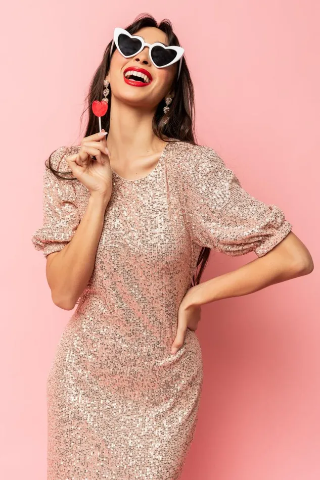 Women Socorro Sequin Midi Dress Champagne Baltic Born Embellished and Sequined Women Socorro Sequin Midi Dress Champagne Baltic Born Embellished and Sequined