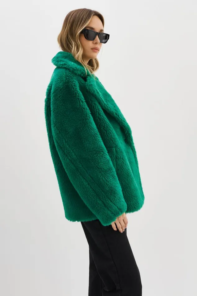 Women SOPHIE Sherpa Jacket Vibrant Green LAMARQUE Sherpa