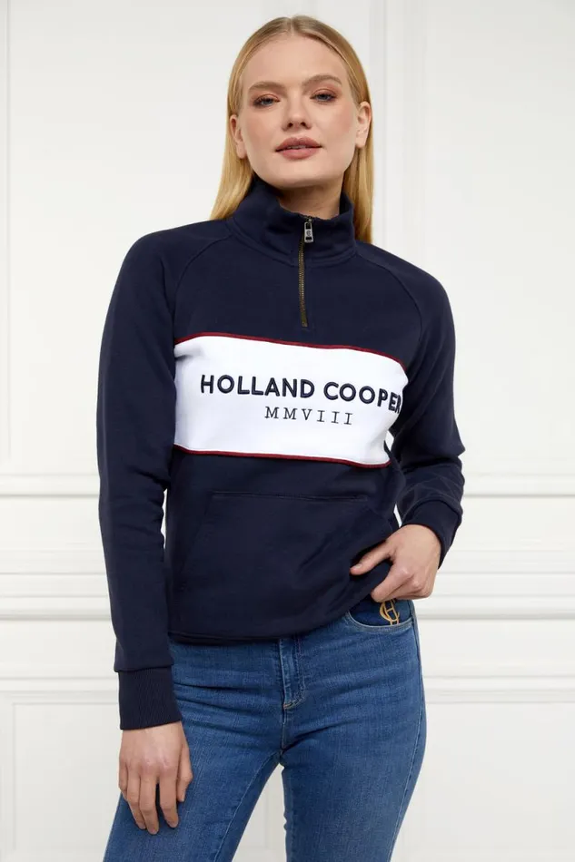 Women Sporting Heritage Zip Henley Ink Navy Holland Cooper Henley Women Sporting Heritage Zip Henley Ink Navy Holland Cooper Henley