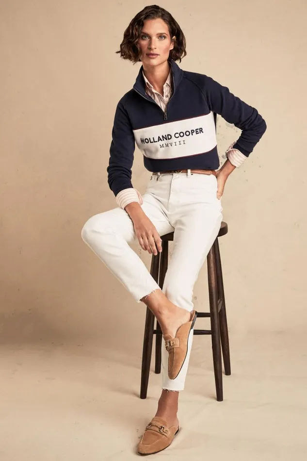 Women Sporting Heritage Zip Henley Ink Navy Holland Cooper Henley Women Sporting Heritage Zip Henley Ink Navy Holland Cooper Henley