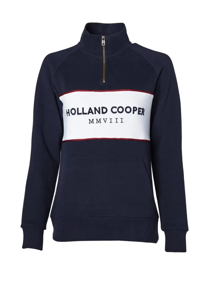 Women Sporting Heritage Zip Henley Ink Navy Holland Cooper Henley Women Sporting Heritage Zip Henley Ink Navy Holland Cooper Henley