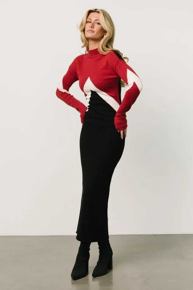 Women Squires Sweater Dress Red Black Baltic Born Sweaters Women Squires Sweater Dress Red Black Baltic Born Sweaters