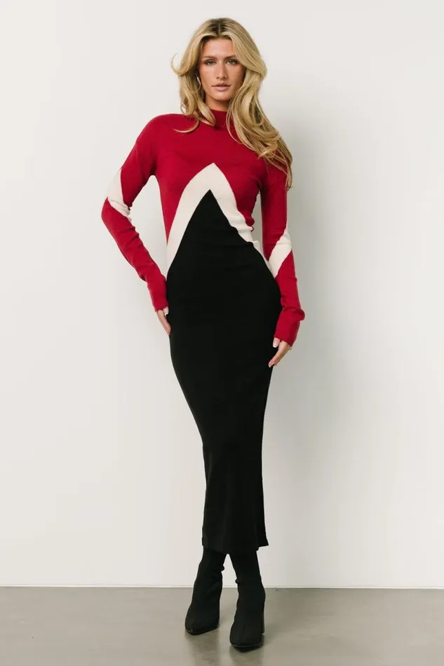 Women Squires Sweater Dress Red Black Baltic Born Sweaters Women Squires Sweater Dress Red Black Baltic Born Sweaters