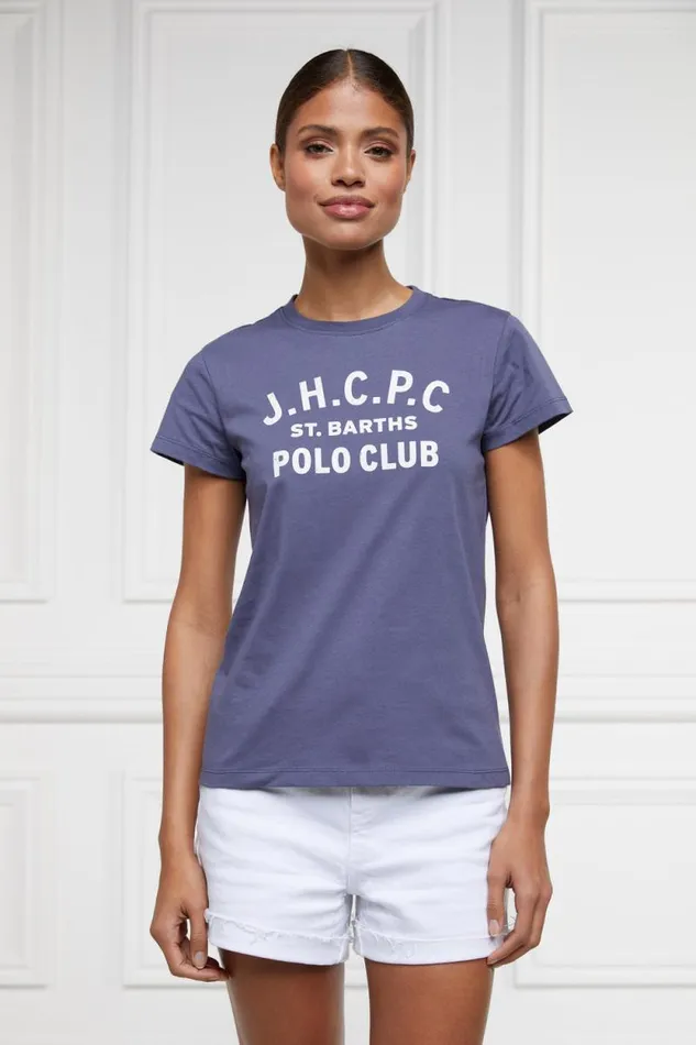 Women St Barths Polo Club Tee Yale Blue Holland Cooper Tees Women St Barths Polo Club Tee Yale Blue Holland Cooper Tees