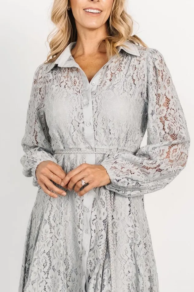 Women Stefan Lace Short Dress Dove Gray Baltic Born Short Dresses