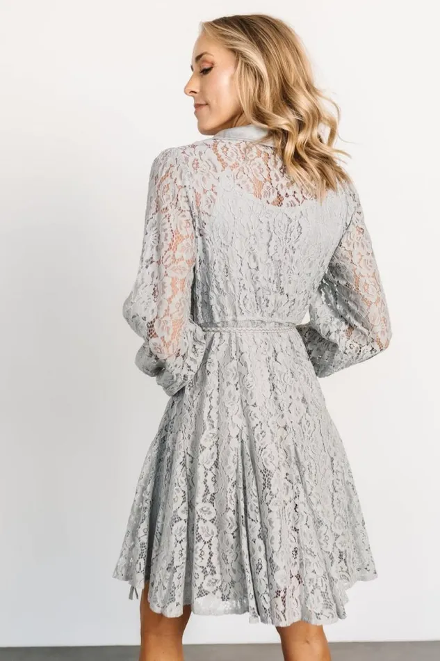 Women Stefan Lace Short Dress Dove Gray Baltic Born Short Dresses