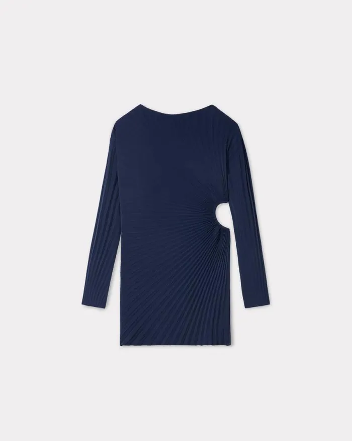 Women Sunray Pleats Short Dress Blue Black Kenzo Dresses And Skirts