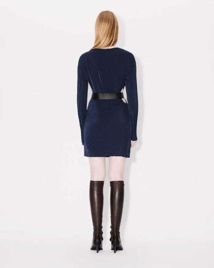 Women Sunray Pleats Short Dress Blue Black Kenzo Dresses And Skirts
