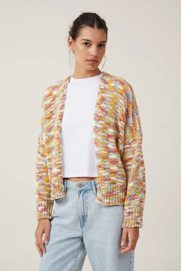Women Sweaters and Cardigans Cotton On Happy Crop Cardigan Rainbow Multi