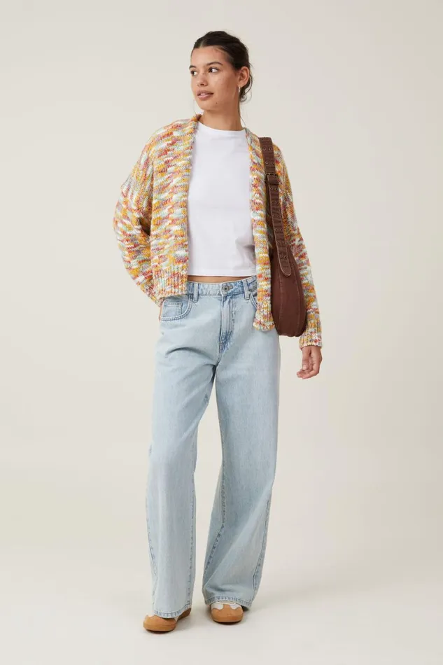 Women Sweaters and Cardigans Cotton On Happy Crop Cardigan Rainbow Multi