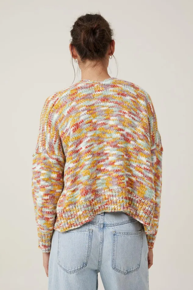 Women Sweaters and Cardigans Cotton On Happy Crop Cardigan Rainbow Multi