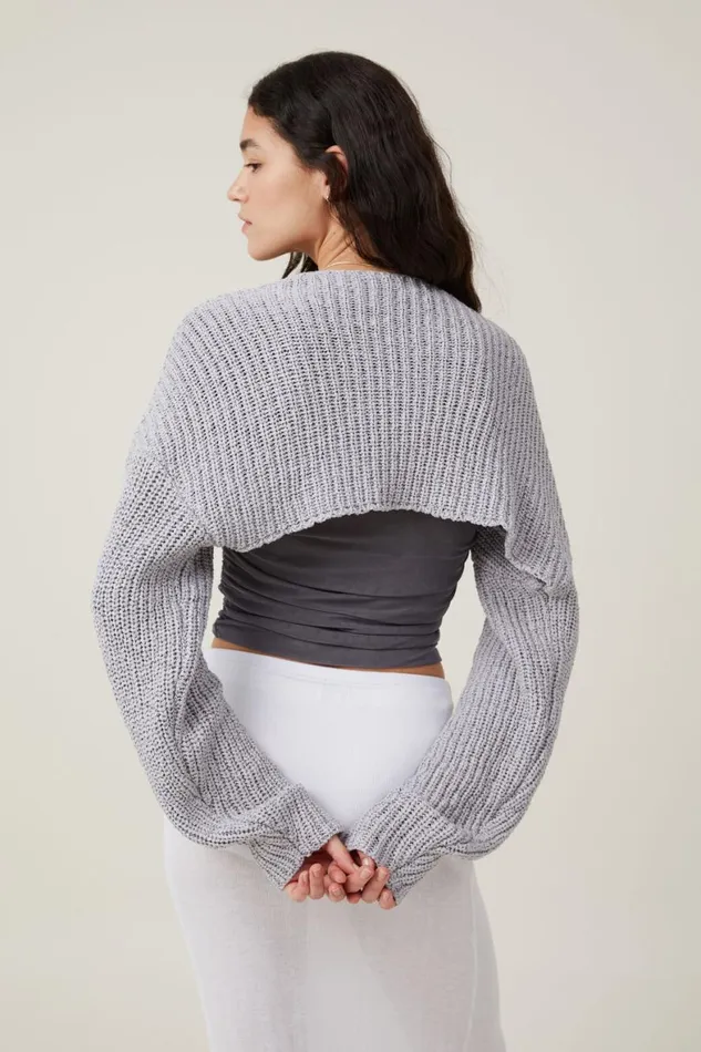 Women Sweaters and Cardigans Cotton On Texture Shrug Grey Shadow Marle