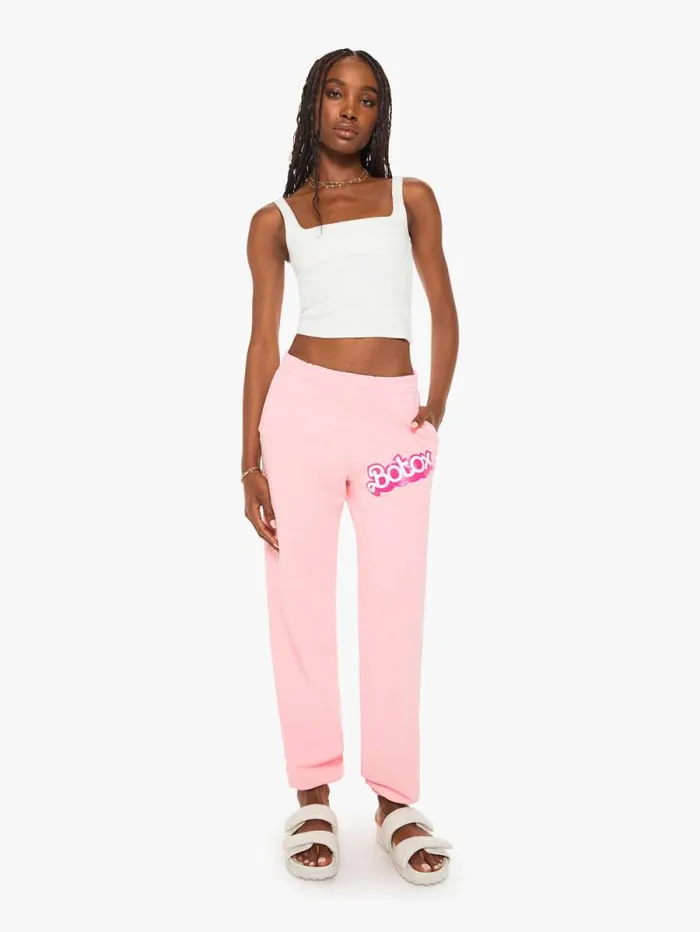 Women Sweatpants Mother Denim Botox Sweatpant Pink