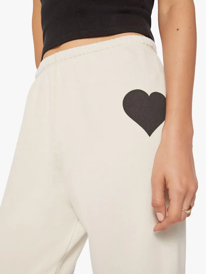 Women Sweatpants Mother Denim Heart Sweatpant Natural