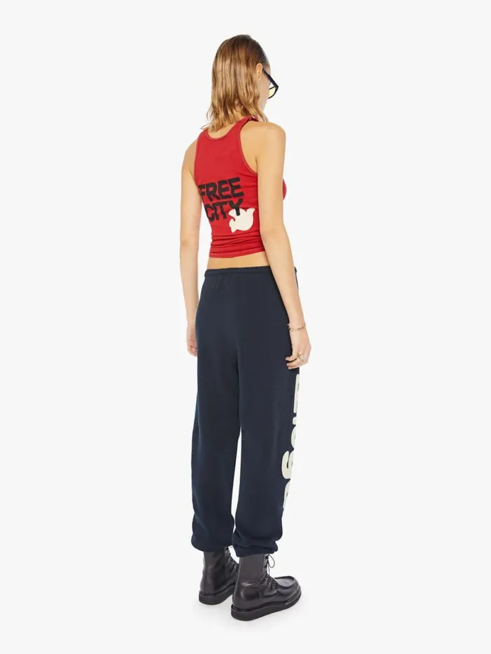 Women Sweatpants Mother Denim LETSGO OG Superyumm Sweatpant Blue navy