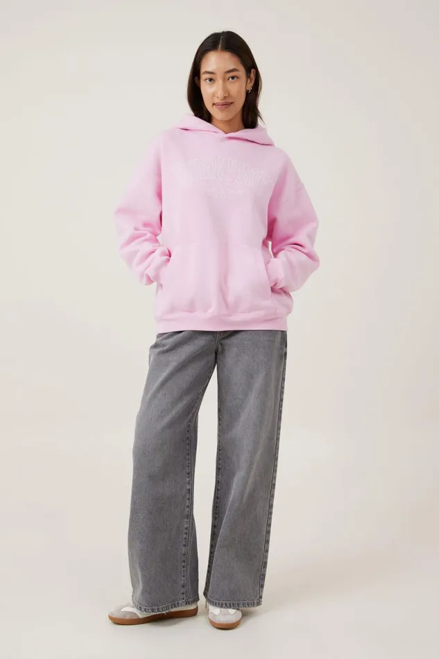 Women Sweats and Hoodies Cotton On Black Pink Hoodie Lcn Br Black Pink Born Pink Candy Pink