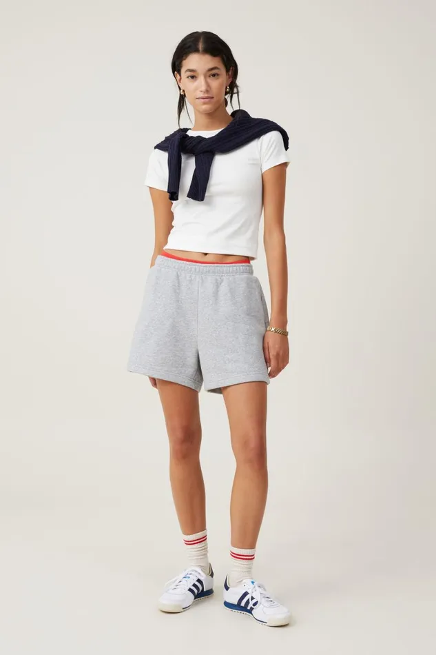 Women Sweats and Hoodies Cotton On Classic Fleece Short Grey Marle