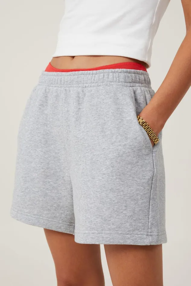 Women Sweats and Hoodies Cotton On Classic Fleece Short Grey Marle