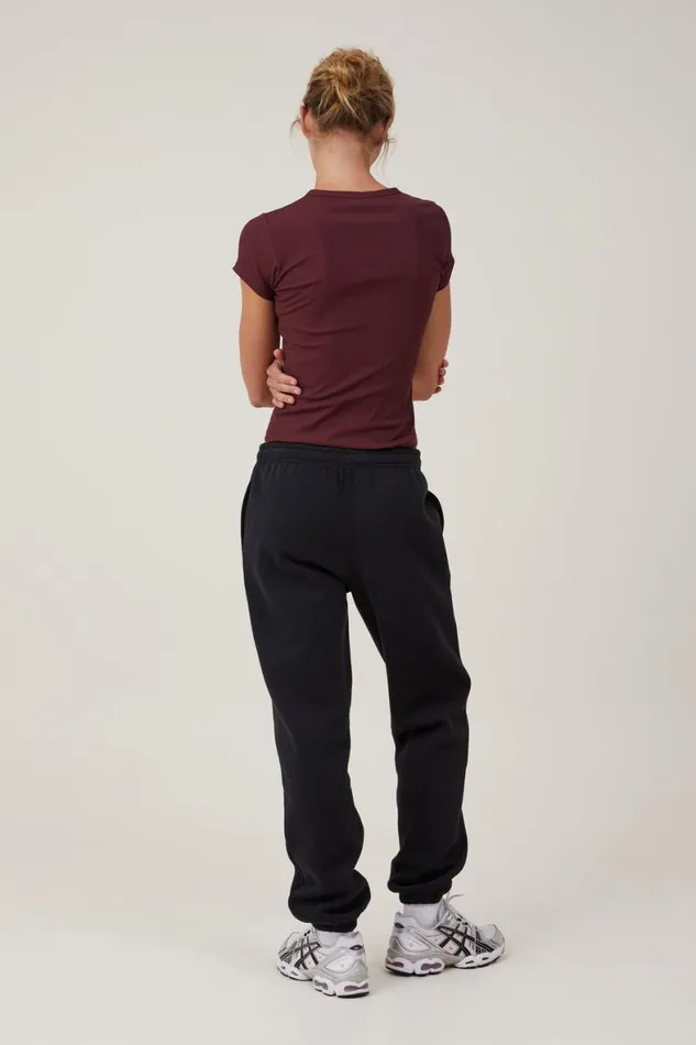 Women Sweats and Hoodies Cotton On Plush Essential Gym Sweatpant Black