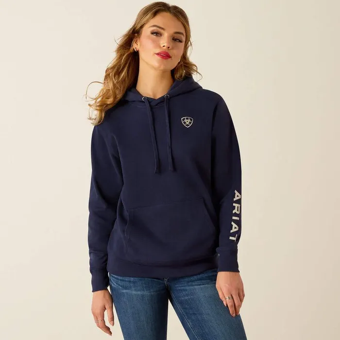Women Sweatshirts and Hoodies Ariat Ariat Logo 20 Hoodie Black Iris